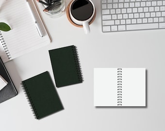 Custom Personalized A5 5.5 x 8 Fabric Hard Cover Notebook  Wire-O Spiral Bound 150 pages 105gsm  acid free paper Foil Stamped Screen-printed