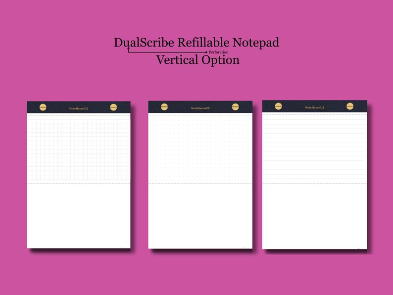 Personalized Faux Leather Refillable Notepad Vertical Two Layout Blank ...