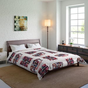 Valentine&#39;s Day Comforter, Cozy Love-Themed Bedding, Cute Crafty Blanket, Heart Pattern Comforter, Romantic Home Decor