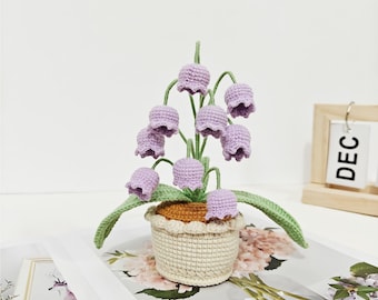 Crochet Flower in Pot,Sunflower,Lily of the Valley,Daisy,Rose,Crochet Plant,Desk,Office,Home Decoration,Birthday,Mother's Day Gift for Her