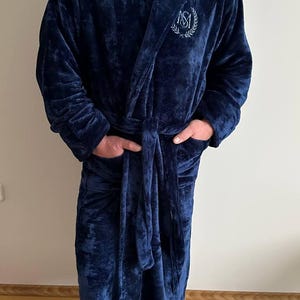 Herren Plüsch Kapuze Fleece Bademantel, Herren Urlaub Geschenk Robe, Geschenk für Papa