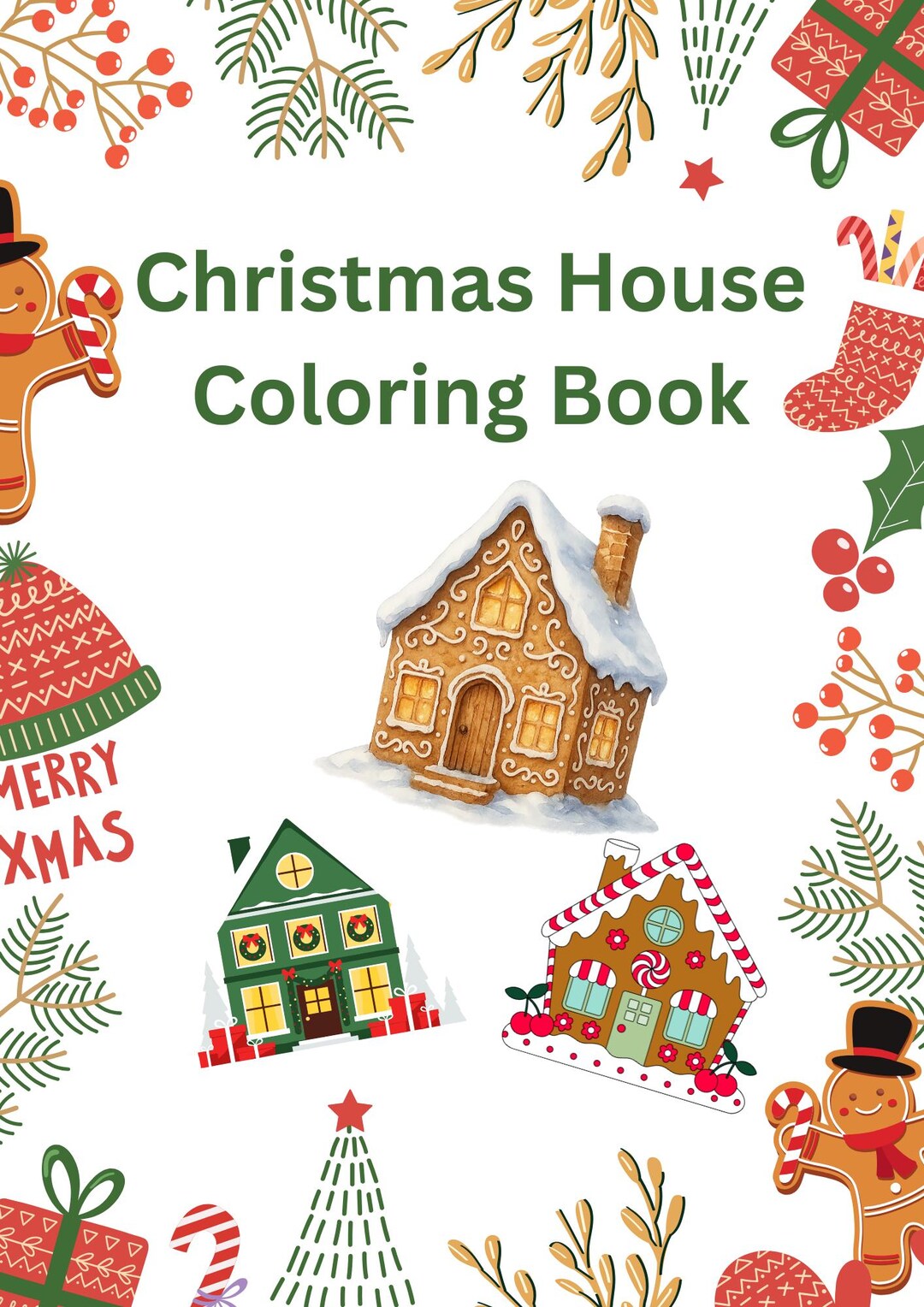 Christmas House Coloring Book for Kids, 10 Pages (digital Download) - Etsy