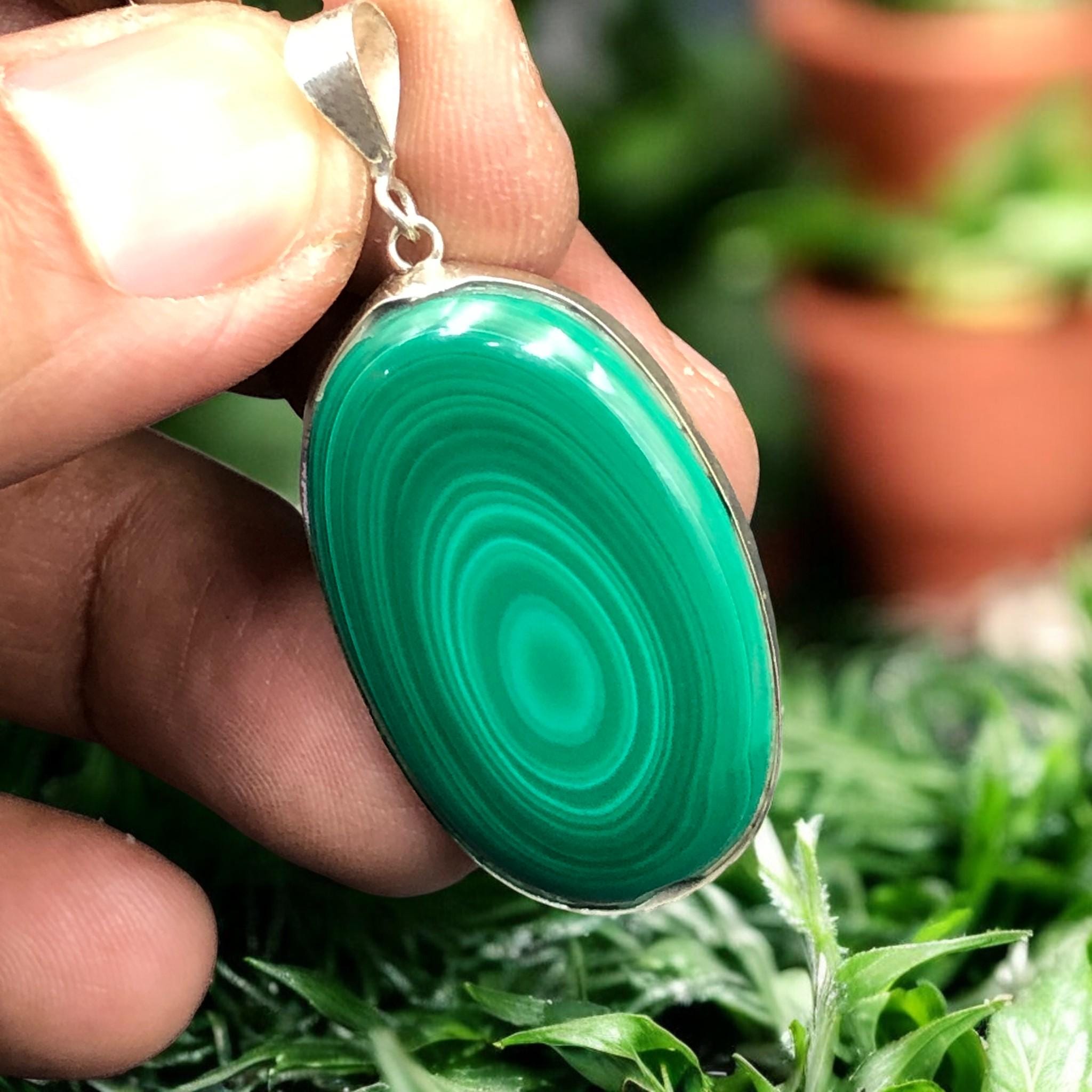 Collana In Cristallo Di Malachite Naturale, Ciondolo A Doppia Punta Intrecciato A Mano Per Guarigione Energetica E Reiki