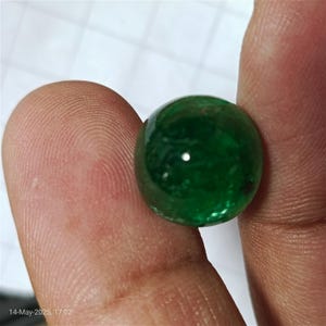 13.85 Carats Vivid Green Emerald Loose Gemstone for Ring Making - Deep Green Cabochon Emerald