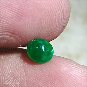 0,95 karaat smaragd – cabochon geslepen losse edelsteen voor het maken van sieraden – levendig groene smaragd