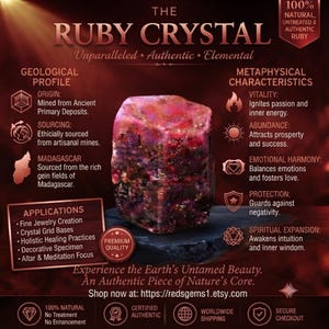 Natural Madagascar Ruby Corundum Crystal Specimen Raw Mineral for Collectors Healing Display