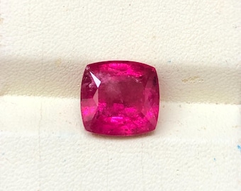 8.80Ct Rubellite Tourmaline, Natural Pink Cushion Cut Faceted Loose Gemstone, Custom Jewelry Making, Afghanistan