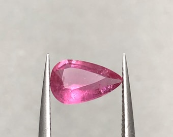 Natural 1.45Ct Rubellite Pink Tourmaline Faceted Pear Shape Loose Gemstone Transparent Fine Jewelry, Afghanistan