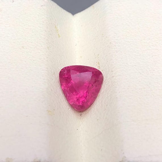 Faceted 2.15Ct Rubellite Tourmaline Trillion Cut Loose Gemstone Natural Transparent Fine Jewelry Supply, Afghanistan