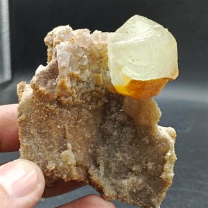 140 grams Calcite crystal with fluorite mineral specimen - Calcite Specimen - Fluorite Specimen