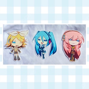 Stickers mignons VOCALOID fabriqués par des fans - Hatsune Miku, Kagamine Rin, Megurine Luka