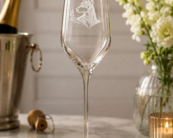 Doberman Engraved Champagne Flute, Doberman Lover Gift