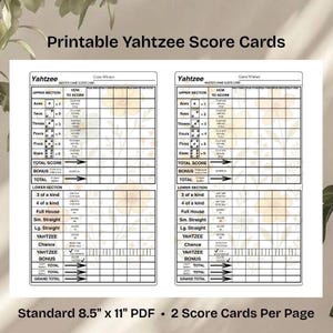 Yahtzee score sheets - Etsy 日本