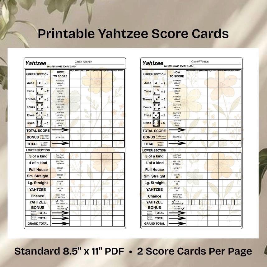 Yahtzee score sheets - Etsy 日本