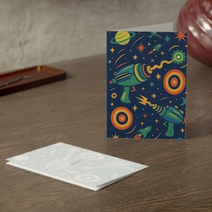 Disney Astro Blasters inspirierte leere Grußkarten, Einladungskarten, schreiben Sie Ihre eigenen Geschenkkarten, Geburtstag, Danke (1, 10, 30 und 50 Stück)