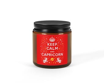 Candela Keep Calm and Capricorn / Barattolo di ambra di soia
