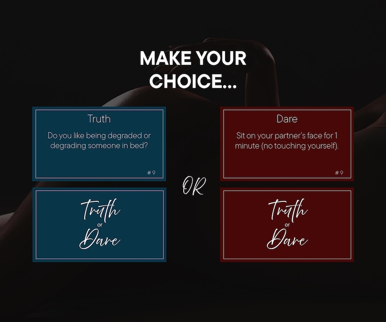 Kinky Truth or Dare Card Game for Couples Extreme Dirty