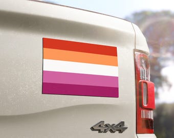 Magnesy na samochód z okazji Dnia Dumy Lesbijek, Żywe dekoracje samochodowe, Akcesoria samochodowe na Dzień Dumy, Tęczowe magnesy, Kolorowe naklejki samochodowe