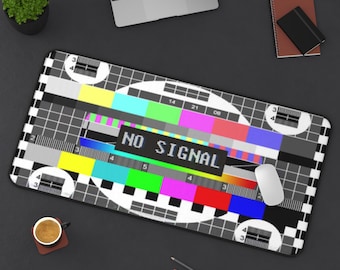 Alfombrilla de escritorio retro sin señal: protector de escritorio gamer de neopreno