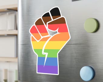 LGBTQ+ Pride Fist Kiss-Cut Vinyl Decal: Empowering Sticker for Safe Spaces, Home, Car & Gifts