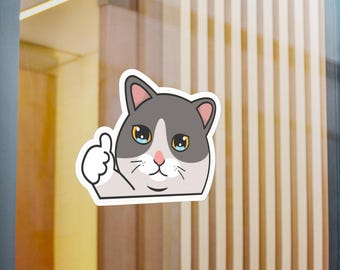 Crying Cat Meme Vinyl Decal: Laptop & Water Bottle Sticker