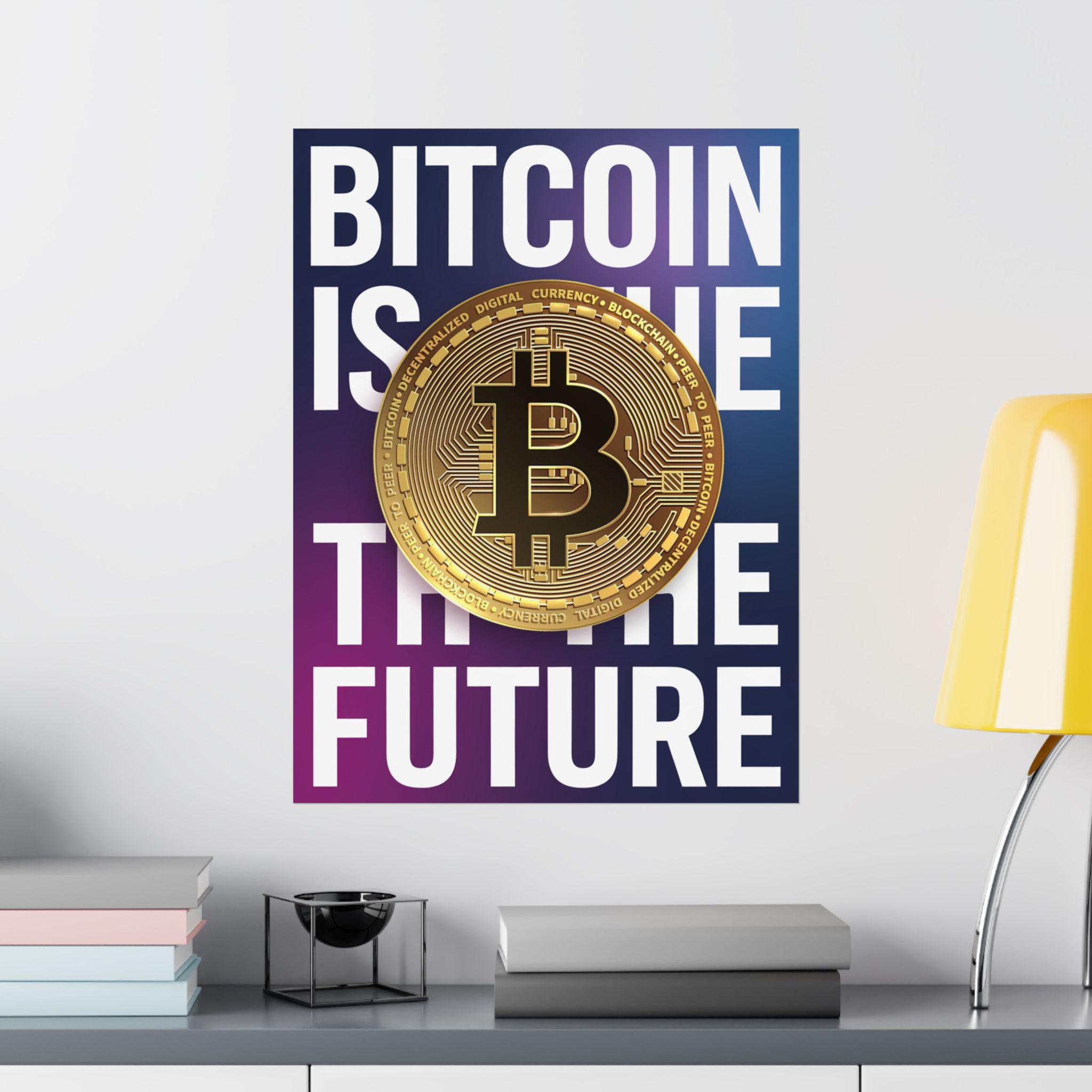 ビットコインの未来ポスター：暗号通貨アート、現代テクノロジーの装飾