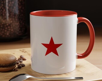 Communist Red Star Accent Coffee Mug | Marxist Symbol, 11oz 15oz