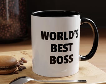 Taza de café "El mejor jefe del mundo", regalo divertido para la oficina, taza de café personalizada, perfecta para cumpleaños, Día del Jefe, decoración de oficina