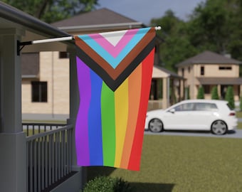 Bandera de la Casa del Orgullo: Bandera del Progreso, decoración exterior LGBTQ+