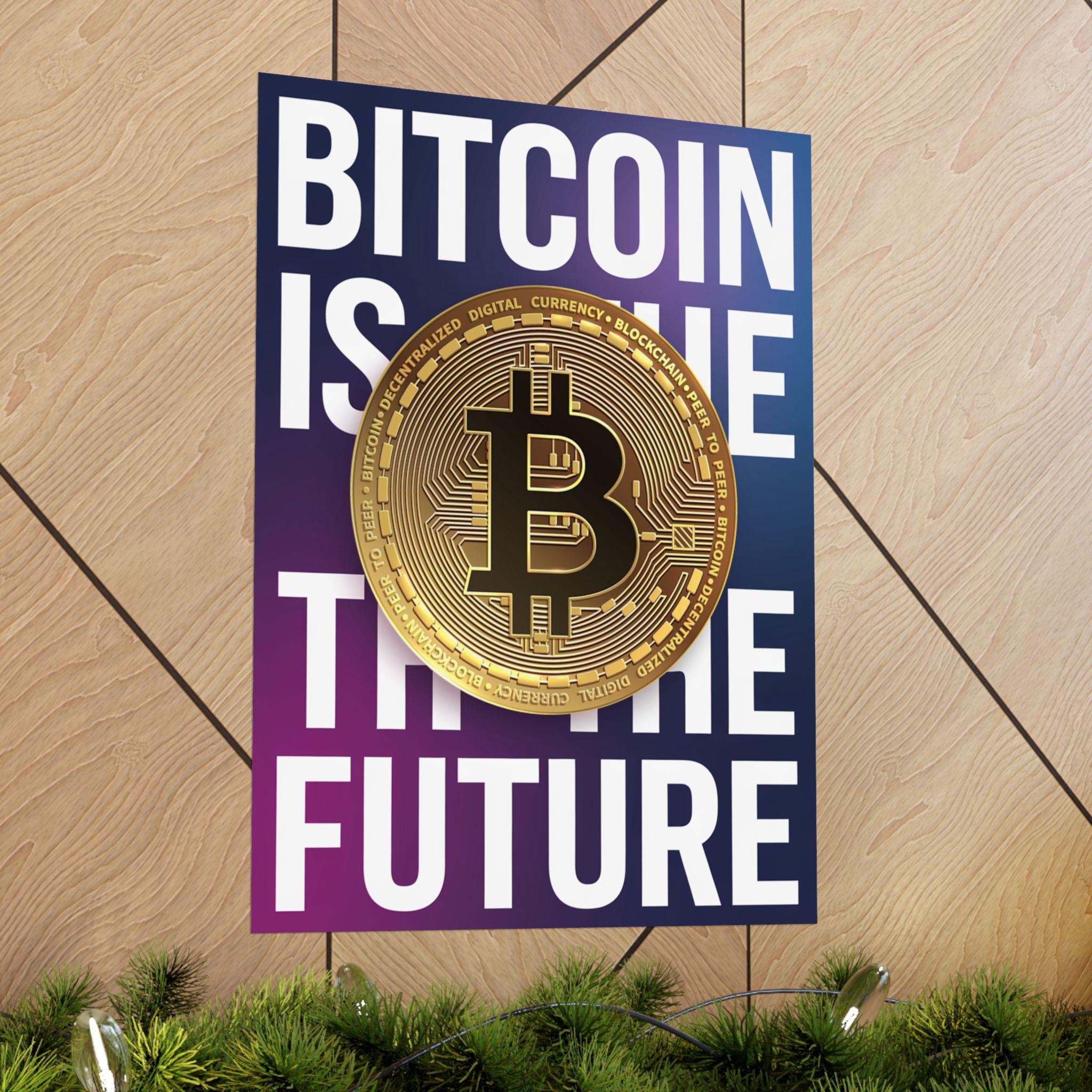 ビットコインの未来ポスター：暗号通貨アート、現代テクノロジーの装飾