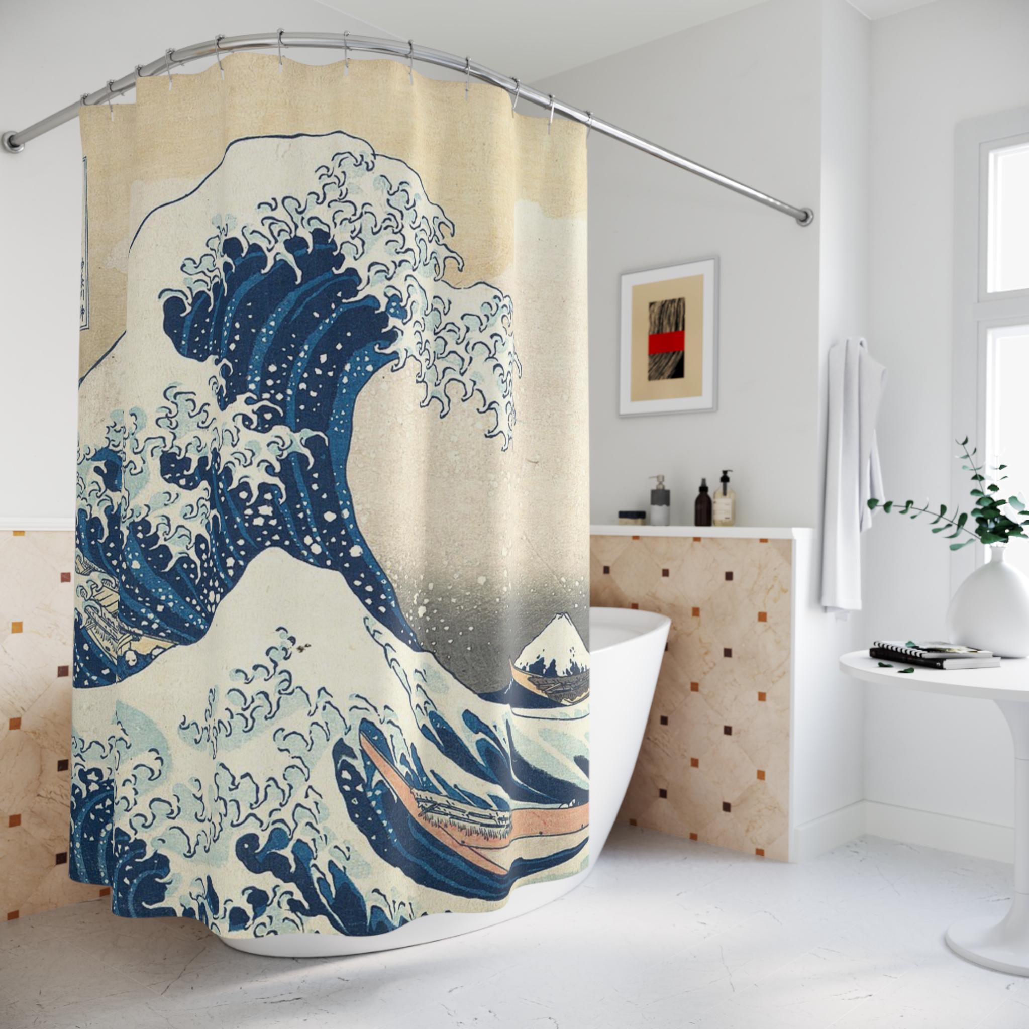 Japanese Waves Shower Curtain, 