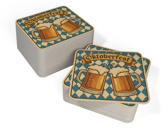 Set onderzetters Oktoberfest: bardecor bierliefhebber, Duits festival