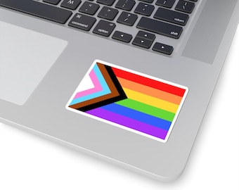 LGBT Rainbow Flag Kiss-Cut Stickers, Pride Decals, LGBTQ Love Vinyl Stickers, Diversity Laptop Stickers, Gay Rights Bumper Sticker