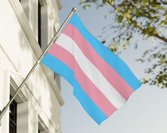 Transgender Pride Double-Sided Flag, LGBTQ+ Home Decoration, Pride Month Celebration, Outdoor Banner, Supportive Flag