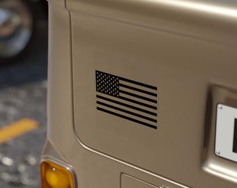 アメリカ国旗ステッカー：車、ノートパソコン、ウォーターボトル用白黒防水デカール