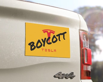 テスラ反対運動カーマグネット：車両バンパー用ボイコット活動デカール、政治的メッセージアクセサリー