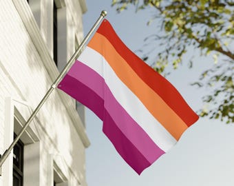 Lesbian Pride Double-Sided Flag, Colorful Home Decor, LGBTQ Pride Decoration, Outdoor Banner, Celebration Flag