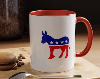 Democratic Donkey Coffee Mug | Political Liberal 11oz 15oz Accent Mug