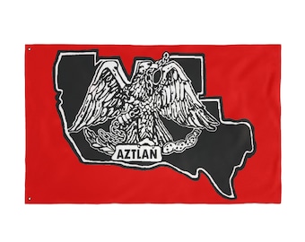 Double Sided Aztlan Flag - Mexican American Civil Rights, Home Decor, Flag for Celebrations/Protests , Unique Gift, Outdoor