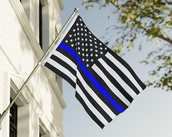 Bandera de doble cara de la delgada línea azul: Bandera de apoyo a las fuerzas del orden