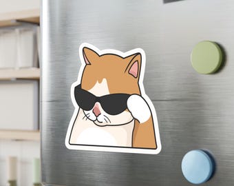 Cool Cat Sunglasses Meme Vinyl Decals - Cute Pet Stickers for Laptops, Water Bottles & Gifts