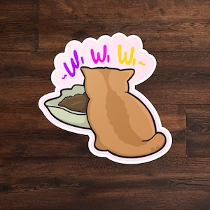 Adorable Wiwiwi Cat Meme Kiss-Cut Vinyl Decals - Fun Stickers for Pet Lovers, Laptops & Water Bottles
