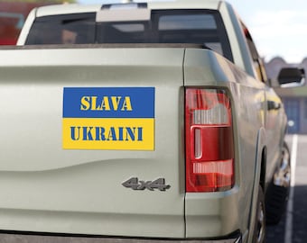 Slava Ukraini Car Magnet, Ukraine Flag, Patriotic Bumper Sticker