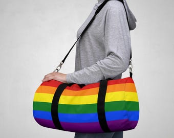 レインボープライドダッフルバッグ：カラフルなLGBTQ+ジム用トラベルバッグ