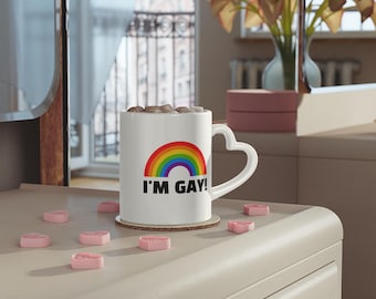Hartvormige mok regenboog: LGBT-koffiekop Gay Pride