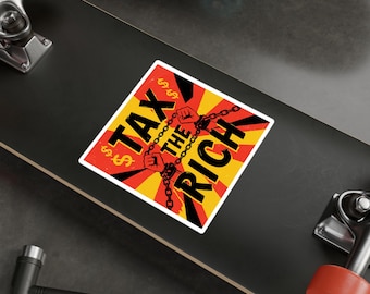 富裕層への課税ステッカー：政治的抗議ビニールデカール