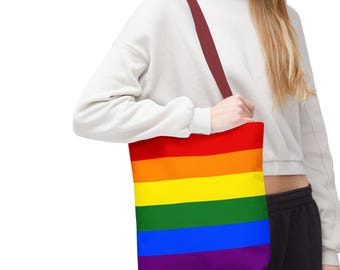 Bolsa tote arco-íris do Orgulho, sacola de compras ecológica, acessório do Orgulho, bolsa para o dia a dia, bolsa de praia colorida, bolsa para eventos LGBTQ+