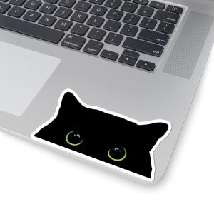 Cute Cat Peeking Face Kiss-Cut Stickers, Laptop and Water Bottle Decals, Cat Lover Gifts, Pet Enthusiast Decor, Fun Home Accessories