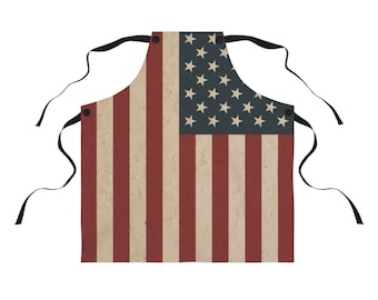 Vintage American Flag Apron | Patriotic Stars Stripes Kitchen
