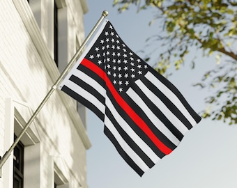 Thin Red Line Flag: Double Sided Patriotic Garden Decor